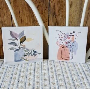 Colorful Flowers Wall Art - Set of 2 Canvas Photos